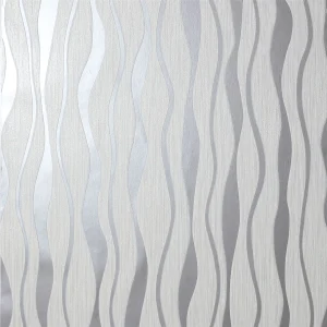 Arthouse Metallic Wave Glitter Wallpaper - White/Silver