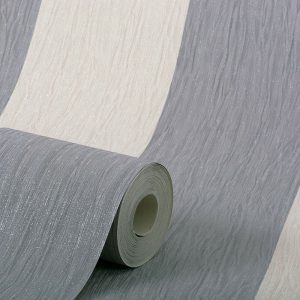 Debona Crystal Stripe Glitter Wallpaper - Ivory/Silver