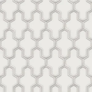 Debona Fabric Touch Wallpaper - White/Silver