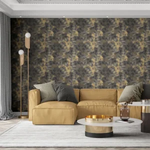 Muriva Glitter Leopard Wallpaper - Blue/Gold