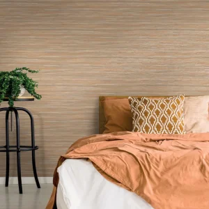 Holden Decor Vardo Metallic Wallpaper - Beige/Orange