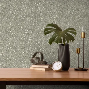 Crown Carbon Mineral Wallpaper - Warm Grey