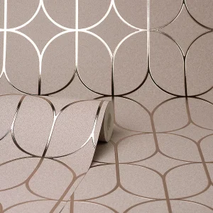 Fine Decor Wallpaper Platinum Rosco -Trellis Pink