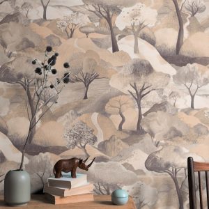 Erismann gentle forest tree Texture Wallpaper - Beige