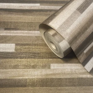 Belgravia Palma Wood Heavyweight Wallpaper - Mocha/Champagne