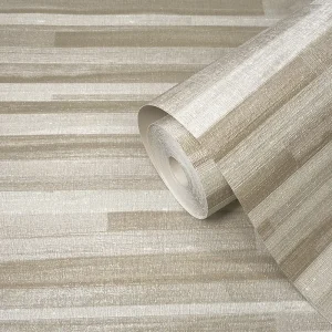 Belgravia Palma Wood Heavyweight Wallpaper - White/Champagne