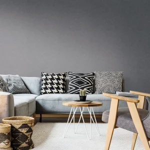 Erismann Linen Plain Texture Wallpaper - Dark Grey