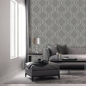 Belgravia Massima Trellis Heavyweight Wallpaper - Gunmetal