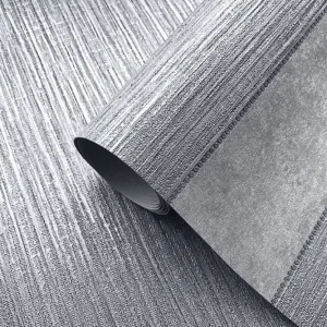 Muriva Serena Stripe Wallpaper - Silver