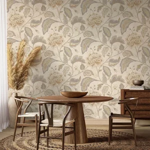 Belgravia Maya Trail Texture Wallpaper - Grey/Cream