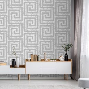 Debona Athena Marble Greek Wallpaper - White